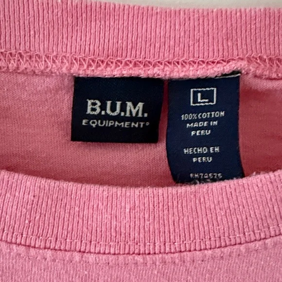 B.U.M Equipment Vintage 90’s Pink Smiley Sunflower 100% Cotton Tee Size Large - Picture 2 of 4